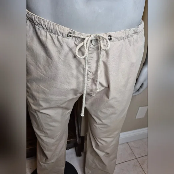 H&M Men's Cream Drawstring Pants - Picture 6 of 12